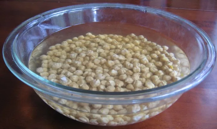 Soak Chickpeas Overnight In Preparation for Making Hummus