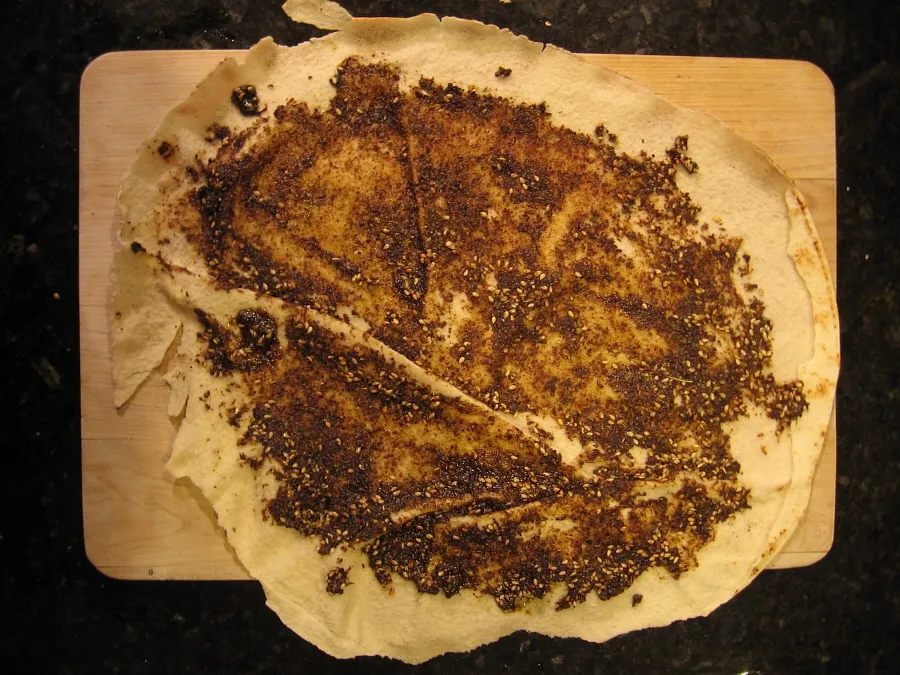 Zaatar Paste Spread on Lebanese Pita Zaatar Paste Spread on Lebanese Pita
