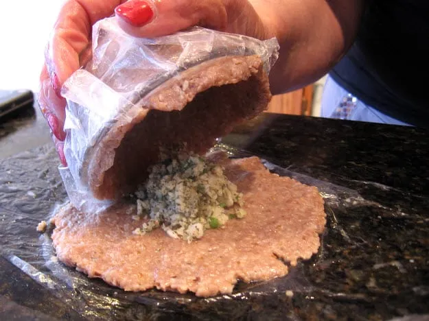 Press Kibbeh Mold Onto Kibbe Patty Kibbeh Balls