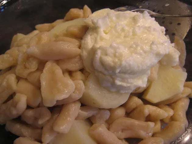 Mix Cooked Dough With Garlic Sauce/Dip