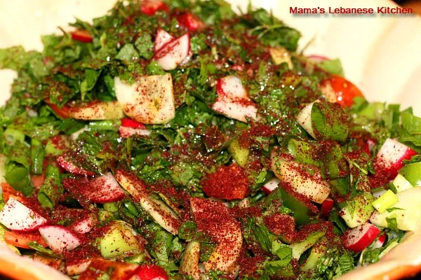fattoush salad with sumac