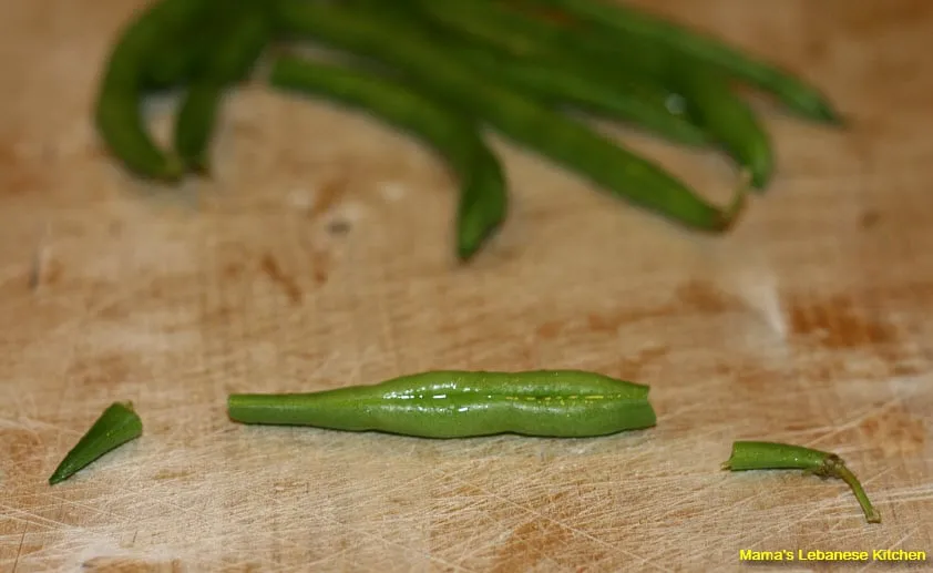 Cut Stems Off Loubieh Bi Zait Recipe