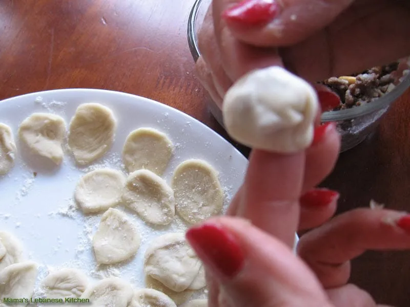 Shape into a small ravioli Lebanese Yogurt Dishes