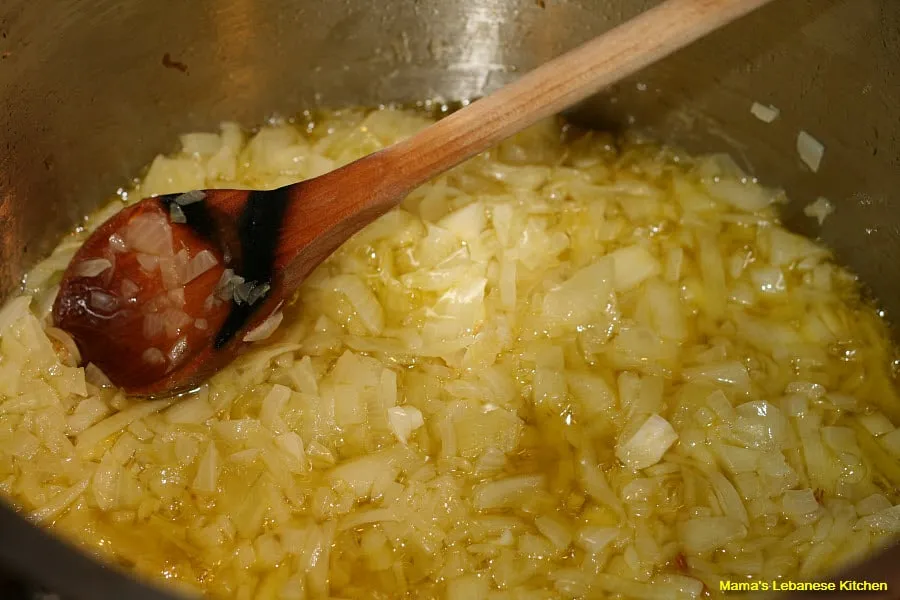 In a Pot, Sautee Onions in Olive Oil Sautee Onions in Olive Oil