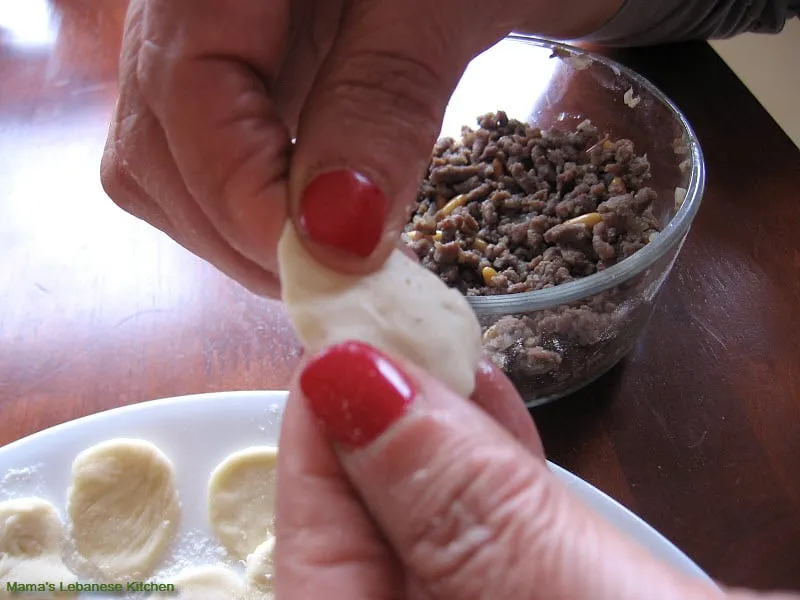 Align the dough disks in a plate and get ready Shish Barak Recipe Vegetarian