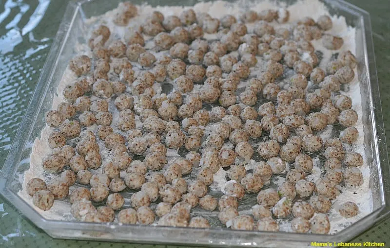 Kibbeh rolls ready to be cooked Vegetarian Kubbeh Soup