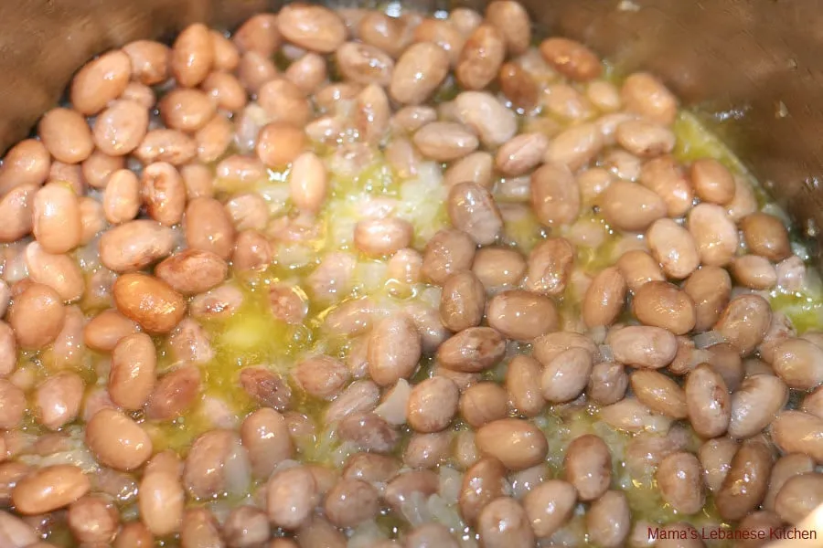 Sautee the Beans with Garlic and Onions