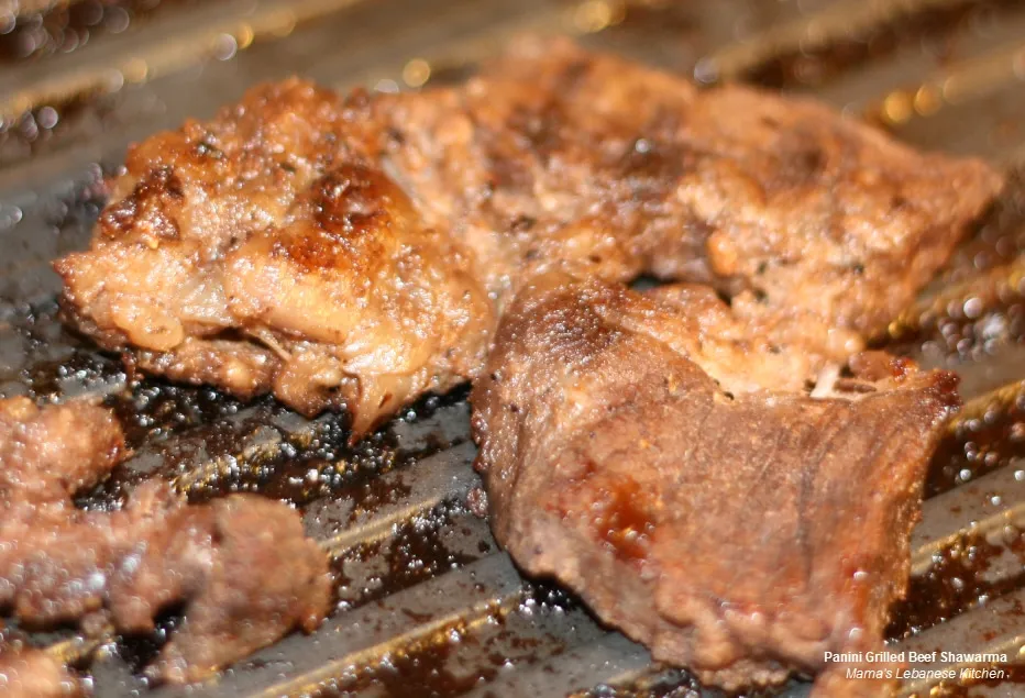 Beef Shawarma on Panini Grill