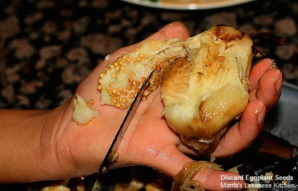 Discard Eggplant Seeds Baba Ghannouj Recipe Lebanese