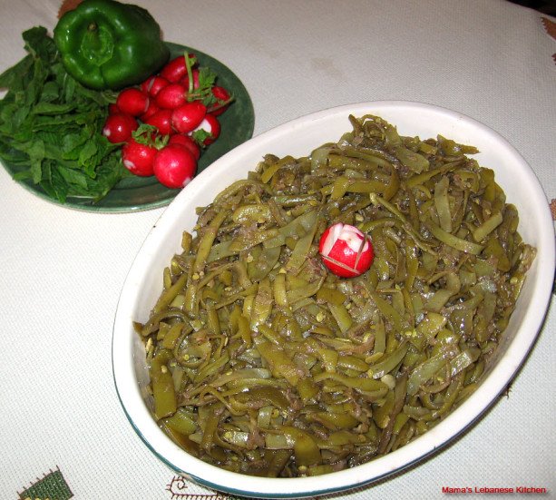Green Beans Sautee in Olive Oil - Loubieh bi Zait