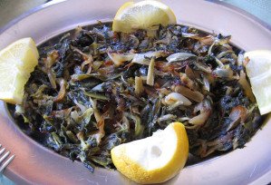 Dandelion Saute With Onions | Mama's Lebanese Kitchen