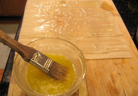 Brush Butter on Fillo Dough
